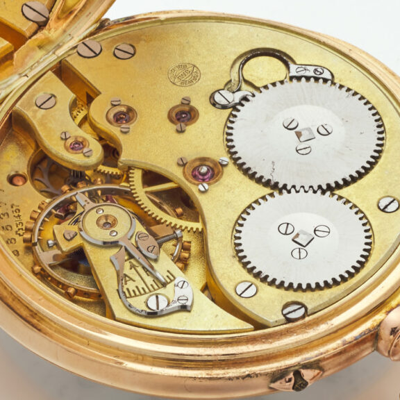 Swiss 14 carat gold IWC open faced pocket watch Circa 1905 Swiss 14 carat gold IWC open faced pocket watch Circa 1905