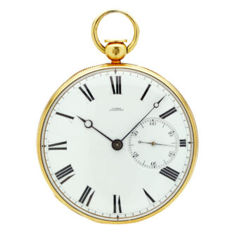 English gold pocket watch with pull-wind mechanism Circa 1837