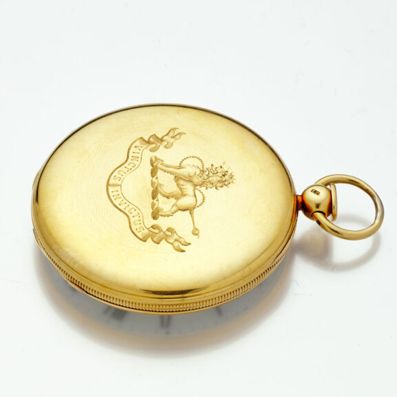 English gold pocket watch with pull-wind mechanism Circa 1837 English gold pocket watch with pull-wind mechanism Circa 1837