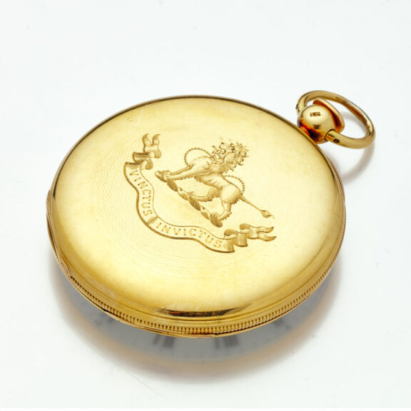 English gold pocket watch with pull-wind mechanism Circa 1837 English gold pocket watch with pull-wind mechanism Circa 1837