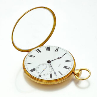 English gold pocket watch with pull-wind mechanism Circa 1837