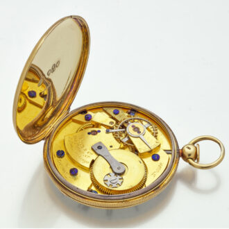 English gold pocket watch with pull-wind mechanism Circa 1837