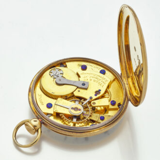 English gold pocket watch with pull-wind mechanism Circa 1837