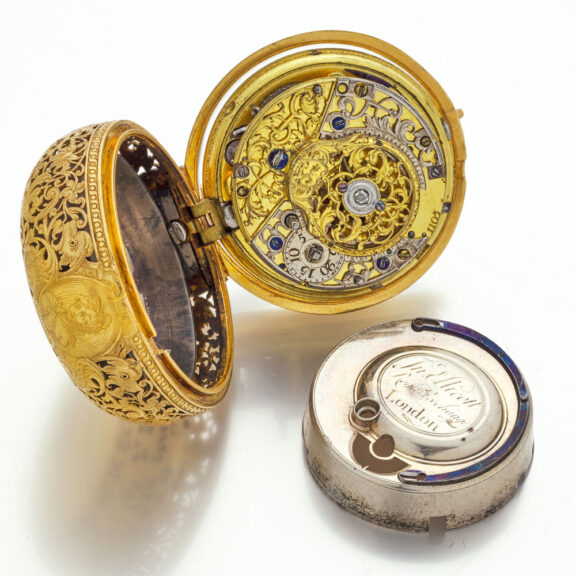 Excellent English half quarter repeating verge watch Circa 1740 Excellent English half quarter repeating verge watch Circa 1740