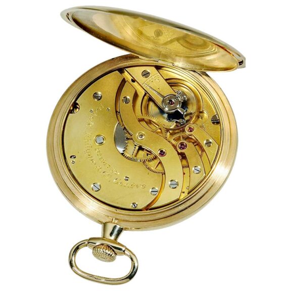 Swiss thin full hunting cased gold pocket watch Circa 1918 Swiss thin full hunting cased gold pocket watch Circa 1918