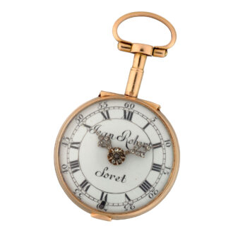 A Swiss verge watch in gold and enamel pair cases Circa 1760