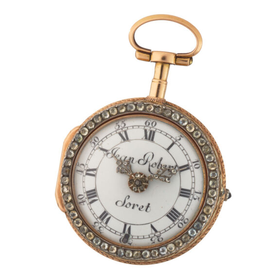 A Swiss verge watch in gold and enamel pair cases Circa 1760 A Swiss verge watch in gold and enamel pair cases Circa 1760