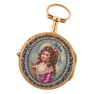 A Swiss verge watch in gold and enamel pair cases Circa 1760