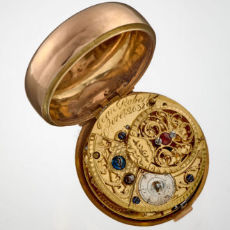 A Swiss verge watch in gold and enamel pair cases Circa 1760