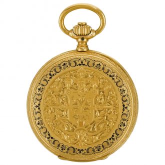 German decoratively engraved keyless lever watch Circa 1892