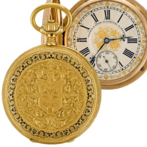 German decoratively engraved keyless lever watch Circa 1892