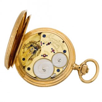 German decoratively engraved keyless lever watch Circa 1892