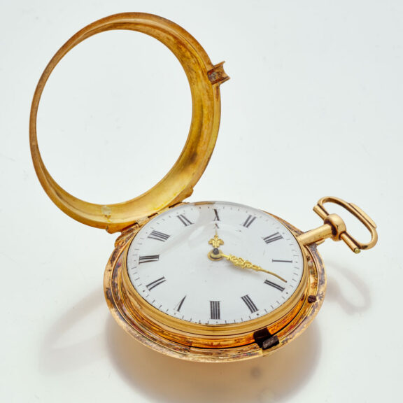 English 18 carat gold double cased verge watch Circa 1790 English 18 carat gold double cased verge watch Circa 1790