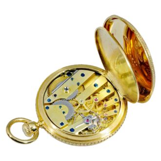 Swiss small diamond-set gold enamel pocket watch Circa 1860 Swiss small diamond-set gold enamel pocket watch Circa 1860