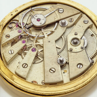 Swiss 18 carat gold two time zones lever watch Circa 1840