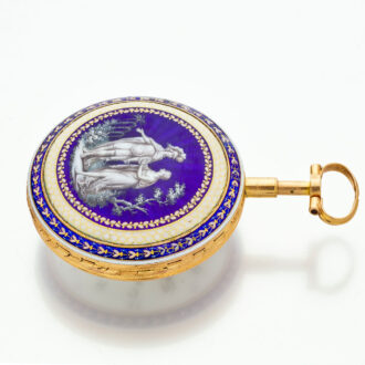 French gold quarter repeater with classical scene Circa 1785