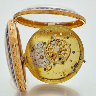 French gold quarter repeater with classical scene Circa 1785