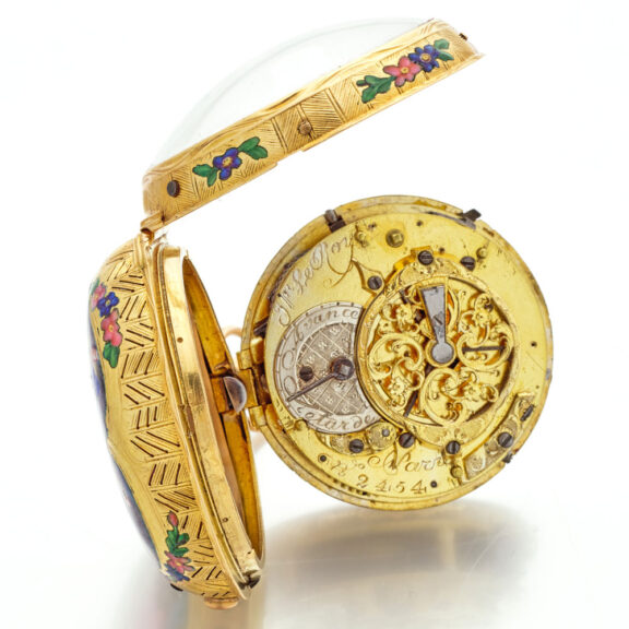 Fine French gold and enamel quarter repeating watch Circa 1740 Fine French gold and enamel quarter repeating watch Circa 1740Fine French gold and enamel quarter repeating watch Circa 1740