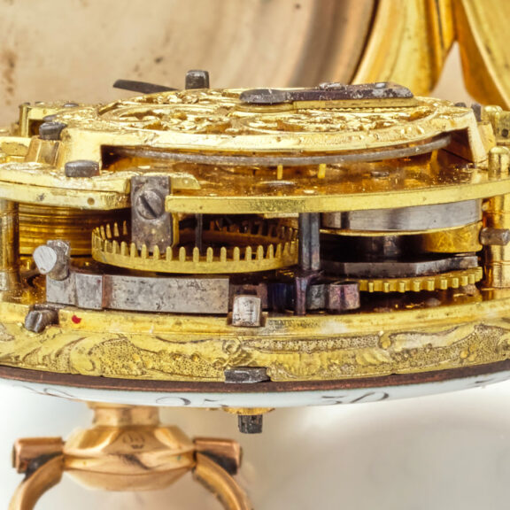 Fine French gold and enamel quarter repeating watch Circa 1740 Fine French gold and enamel quarter repeating watch Circa 1740