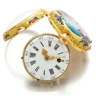 Fine French gold and enamel quarter repeating watch Circa 1740Fine French gold and enamel quarter repeating watch Circa 1740 Fine French gold and enamel quarter repeating watch Circa 1740