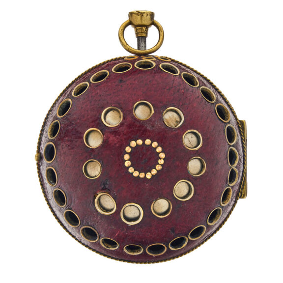 Rare French quarter repeater with leather outer case Circa 1700 Rare French quarter repeater with leather outer case Circa 1700