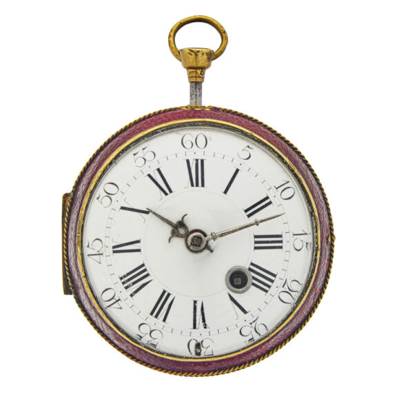 Rare French quarter repeater with leather outer case Circa 1700 Rare French quarter repeater with leather outer case Circa 1700