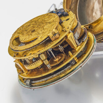 Rare French quarter repeater with leather outer case Circa 1700