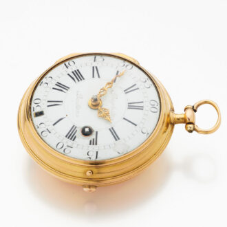 Fine French 20 carat gold keywind verge watch Circa 1740