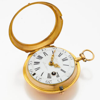 Fine French 20 carat gold keywind verge watch Circa 1740