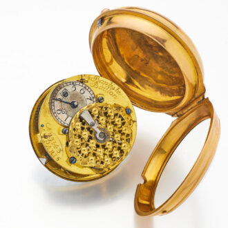 Fine French 20 carat gold keywind verge watch Circa 1740