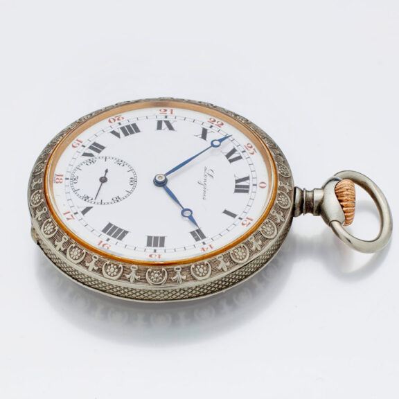 Swiss nickel open faced shooting award lever watch Circa 1910 Swiss nickel open faced shooting award lever watch Circa 1910