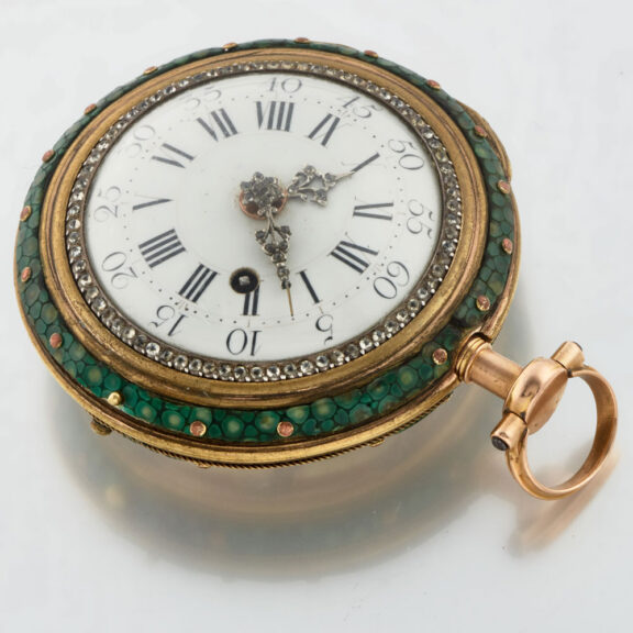Exquisite gold pocket watch Marchand a Paris circa 1785 Exquisite gold pocket watch Marchand a Paris circa 1785