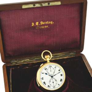 Swiss keyless pocket watch with split seconds chronograph and register Circa 1912