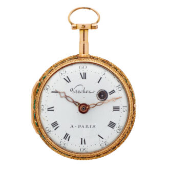 French gold pendant watch with enamel medallion Circa 1780