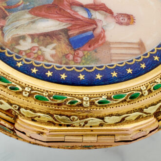 French gold pendant watch with enamel medallion Circa 1780