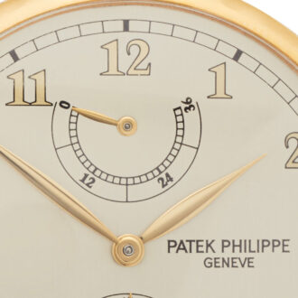Swiss gold watch with power reserve by Patek Philippe Circa 1998