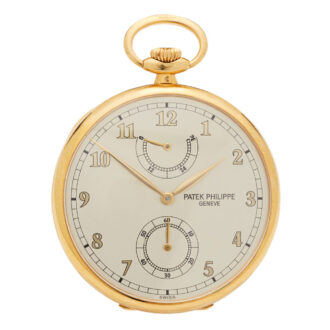 Swiss gold watch with power reserve by Patek Philippe Circa 1998