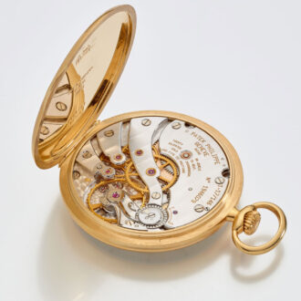 Swiss gold watch with power reserve by Patek Philippe Circa 1998