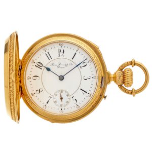 Heavy Swiss watch with extraordinary winding system Circa 1880