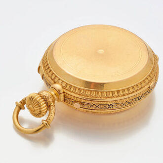 Heavy Swiss watch with extraordinary winding system Circa 1880
