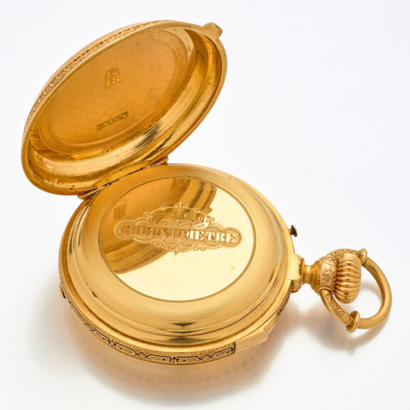 Heavy Swiss watch with extraordinary winding system Circa 1880 Heavy Swiss watch with extraordinary winding system Circa 1880