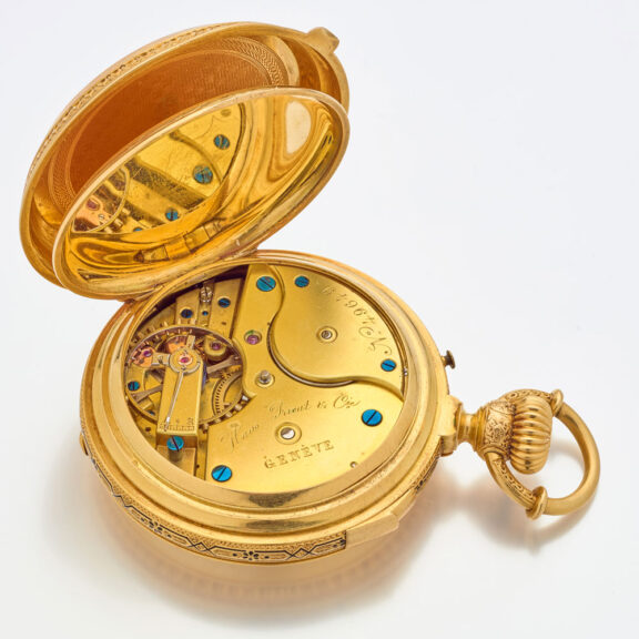 Heavy Swiss watch with extraordinary winding system Circa 1880 Heavy Swiss watch with extraordinary winding system Circa 1880