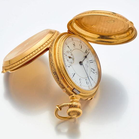 Heavy Swiss watch with extraordinary winding system Circa 1880 Heavy Swiss watch with extraordinary winding system Circa 1880