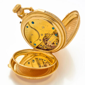 Heavy Swiss watch with extraordinary winding system Circa 1880