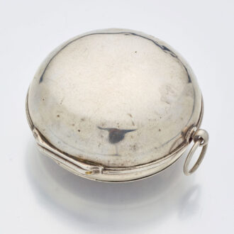 English silver watch with date and glazed balance cock Circa 1695