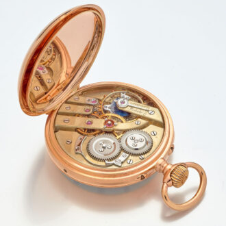 Swiss gold pocket watch with triple date calendar Circa 1905