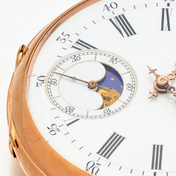 Swiss gold pocket watch with triple date calendar Circa 1905 Swiss gold pocket watch with triple date calendar Circa 1905