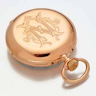 Swiss gold pocket watch with triple date calendar Circa 1905