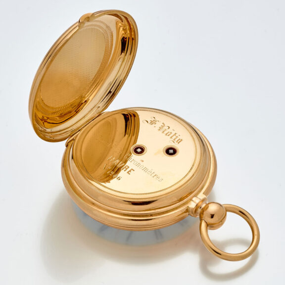 Fine French gold chronometer watch with power reserve Circa 1870 Fine French gold chronometer watch with power reserve Circa 1870