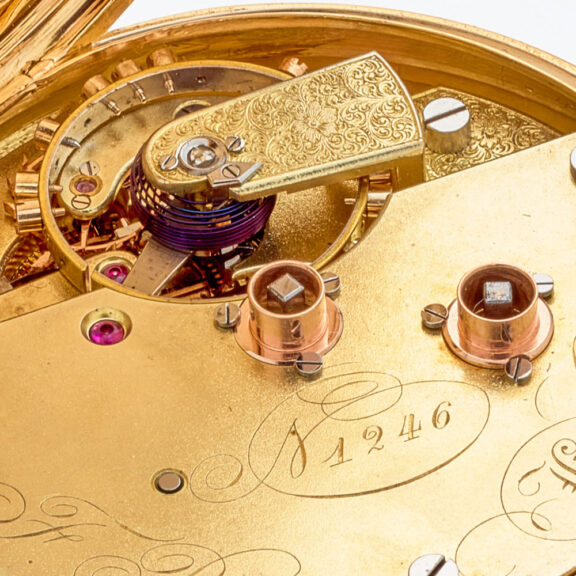 Fine French gold chronometer watch with power reserve Circa 1870 Fine French gold chronometer watch with power reserve Circa 1870
